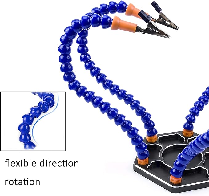 YoungRC Soldering Station with 6 Flexible Soldering Helping Hand Arms Soldering Tool for DIY Soldering,Assembly, Repair, Modeling, Hobby