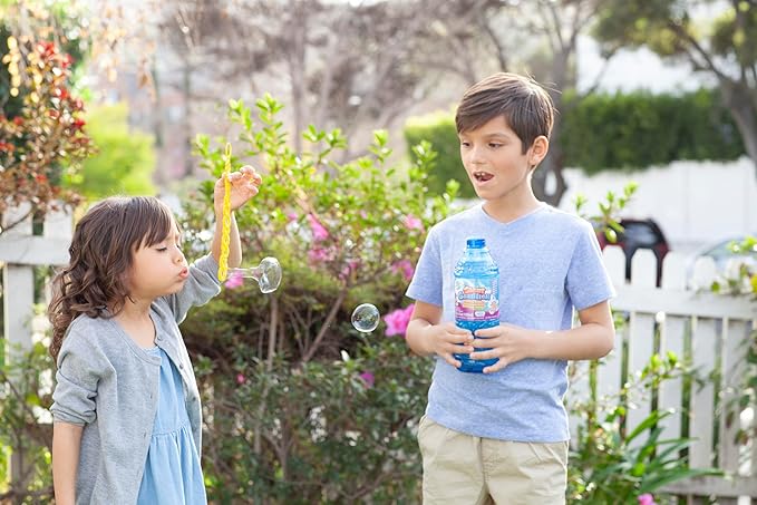 Gazillion Giant Bubble Solution 1 L – Creates Huge, Extra‑Elastic Bubbles, Safe & Non‑Toxic, Includes 7‑in‑1 Bubble Wand, Outdoor Refill for Wands, Machines & Kids’ Party Fun Ages 3 +