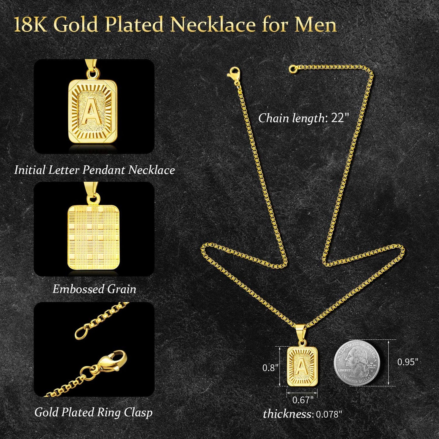 JSJOY Gold Initial Necklace - Monogram Letter O Pendant for Women & Boys