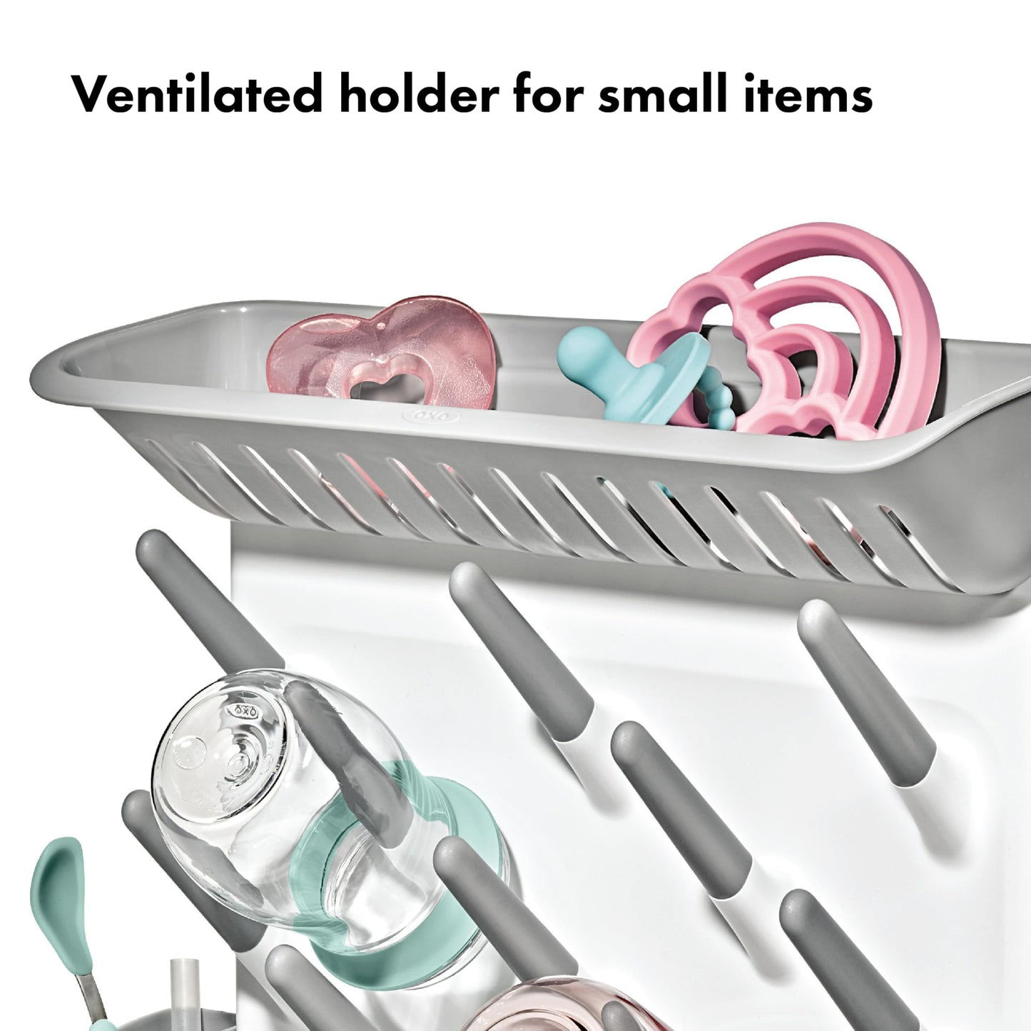 OXO Tot Expandable Drying Rack – Space-Saving Drying Rack | Newborn and Baby Essentials | Breastfeeding Essentials | Dry Baby Bottles | Save Space in Kitchen