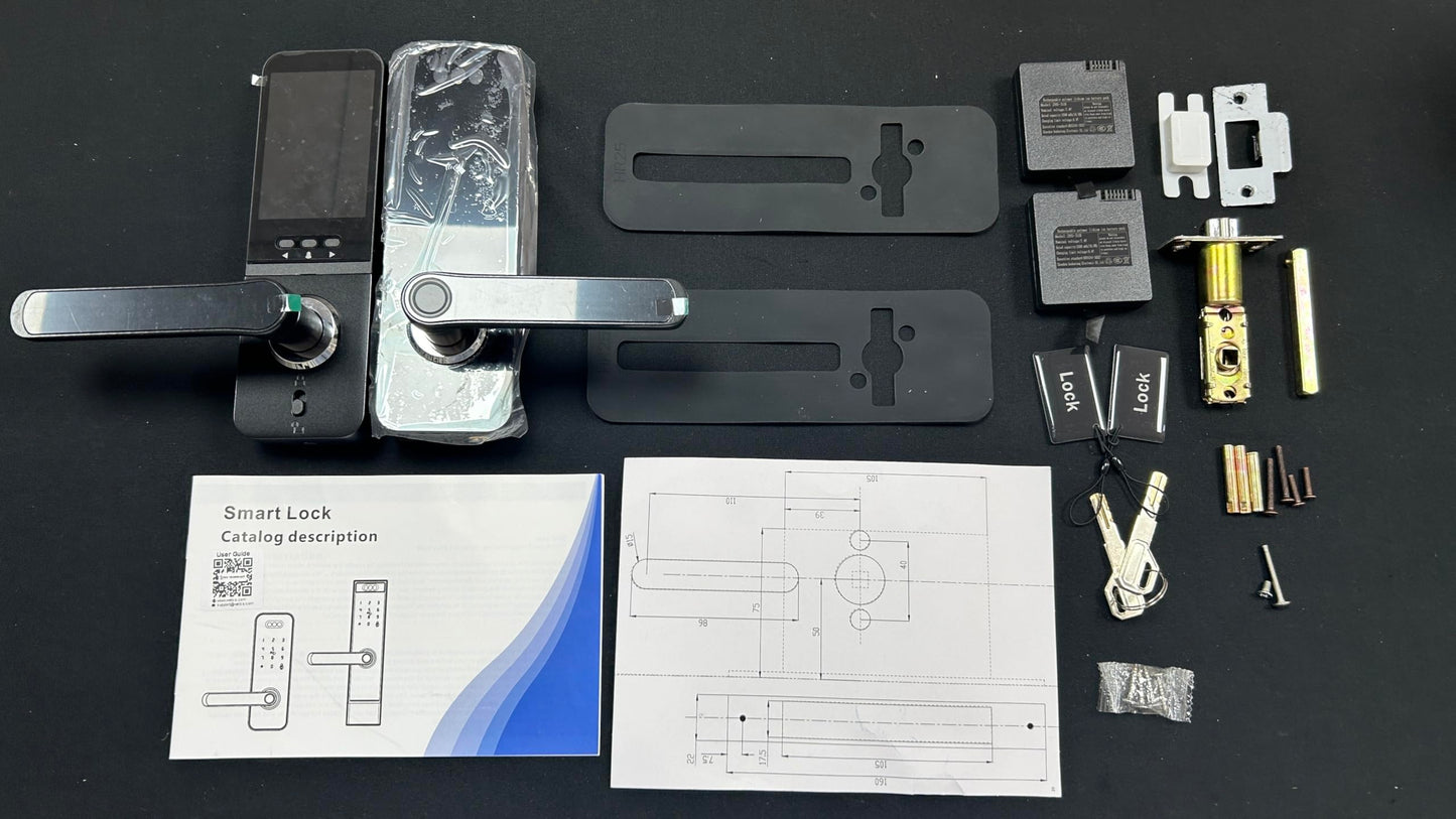 Smart Door Lock with Face Recognition – 6 Unlock Ways (Fingerprint, Face ID, Password, Card, Key, Tuya APP) | Keyless Entry & WiFi APP Control | Easy DIY Install | Weatherproof Design | Doorbell