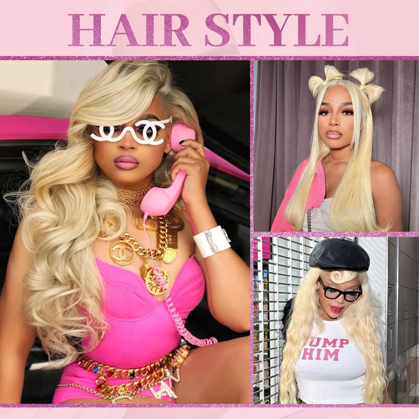 Shciyair 32 Inch 613 Lace Front Wig Human Hair 200 Density Blonde Wig Human Hair 613 HD Lace Frontal Wig 13x6 Blonde Body Wave L