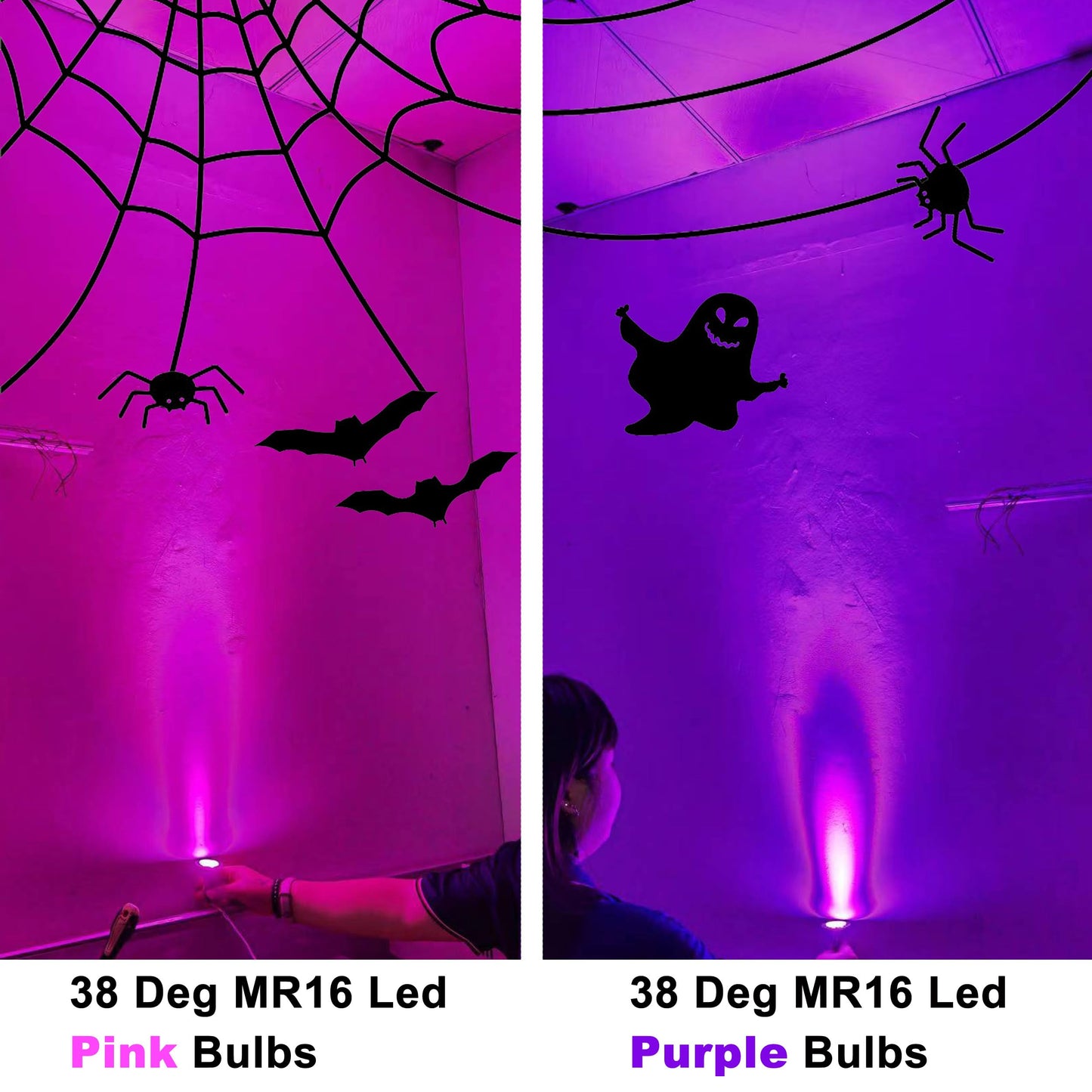 Alide Purple Mr16 Gu5.3 Led Bulbs 5W 20W 35W 50W Halogen Equivalent 12V Low Voltage Mr16 Led Purple Bulbs For Halloween Outdoor Landscape Yard Garden Tree Pool Holiday Lighting 38 Deg 6 Pack