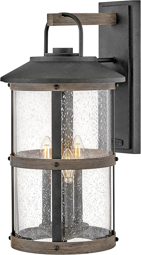 Hinkley Lakehouse Large Wall Mount Lantern, Aged Zinc