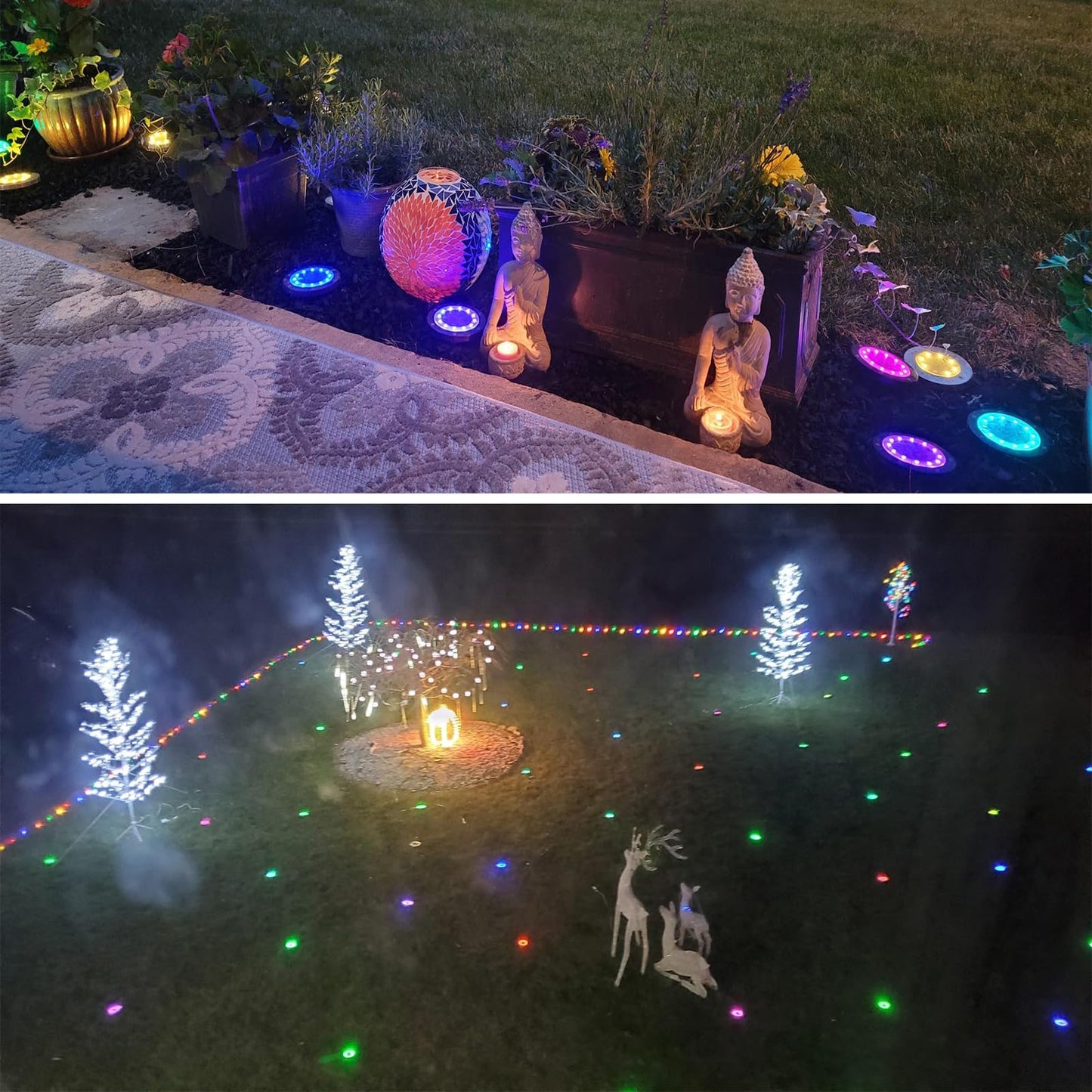 Yakalla Solar Lights Outdoor 8 Pack Solar Garden Lights For Pathway Yard Deck Lawn Patio Walkway Driveway Step(Multi-Color)