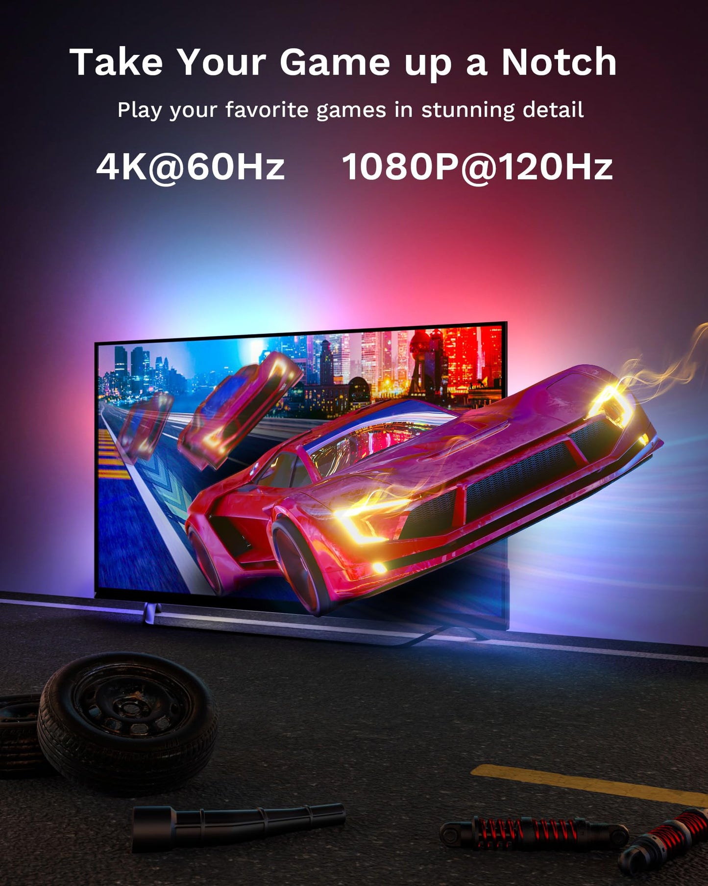 Lytmi TV LED Backlight with HDMI 2.0, RGBIC Sync Lights, For 25-55 Inch TVs, Multicolor, Model LDD31