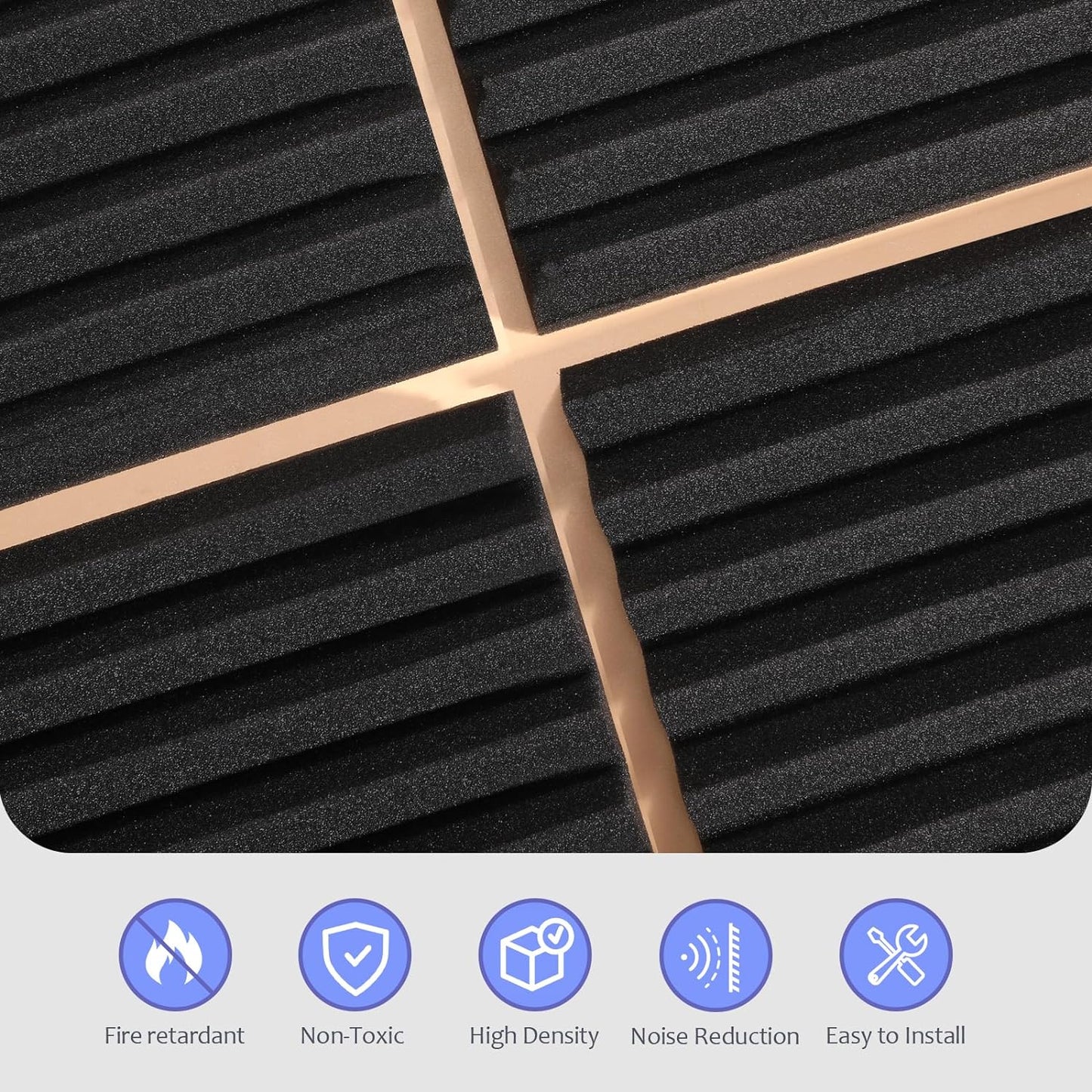 80 Pack Acoustic Foam Panels,1"X 12" X 12"Sound Proof Foam Panels,High Density Sound Absorbing Panels,Soundproof Wedges Panels for Studio Recording & Office & Home