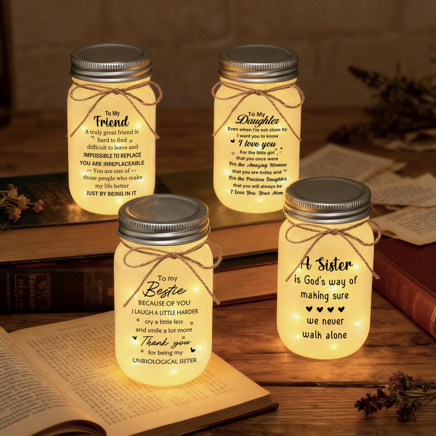 Le Xiaoxi Best Friend Birthday Gifts For Women  Friendship Mason Jar Night Lights  Christmas Mother S Day Birthday Gifts For Friends Women Bestie Bff