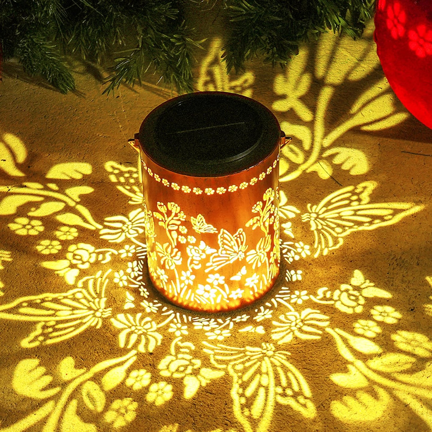 Kelvinlux Solar Lantern - 13.4 Waterproof Metal Hanging Lights, Warm White, 2000Mah Battery - Perfect For Garden, Yard, Patio, Porch Decor