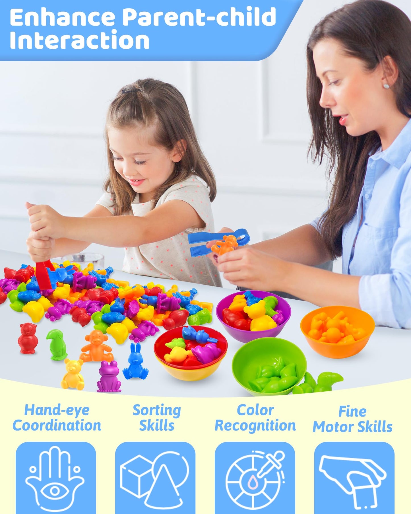 Oomloid Counting Animals Montessori Toys for 3 4 5 Years Old Boys Girls, Preschool Learning Activities Kindergarten Educational Sensory Toys Gifts for Kids Toddlers Ages 3-5, 4-8