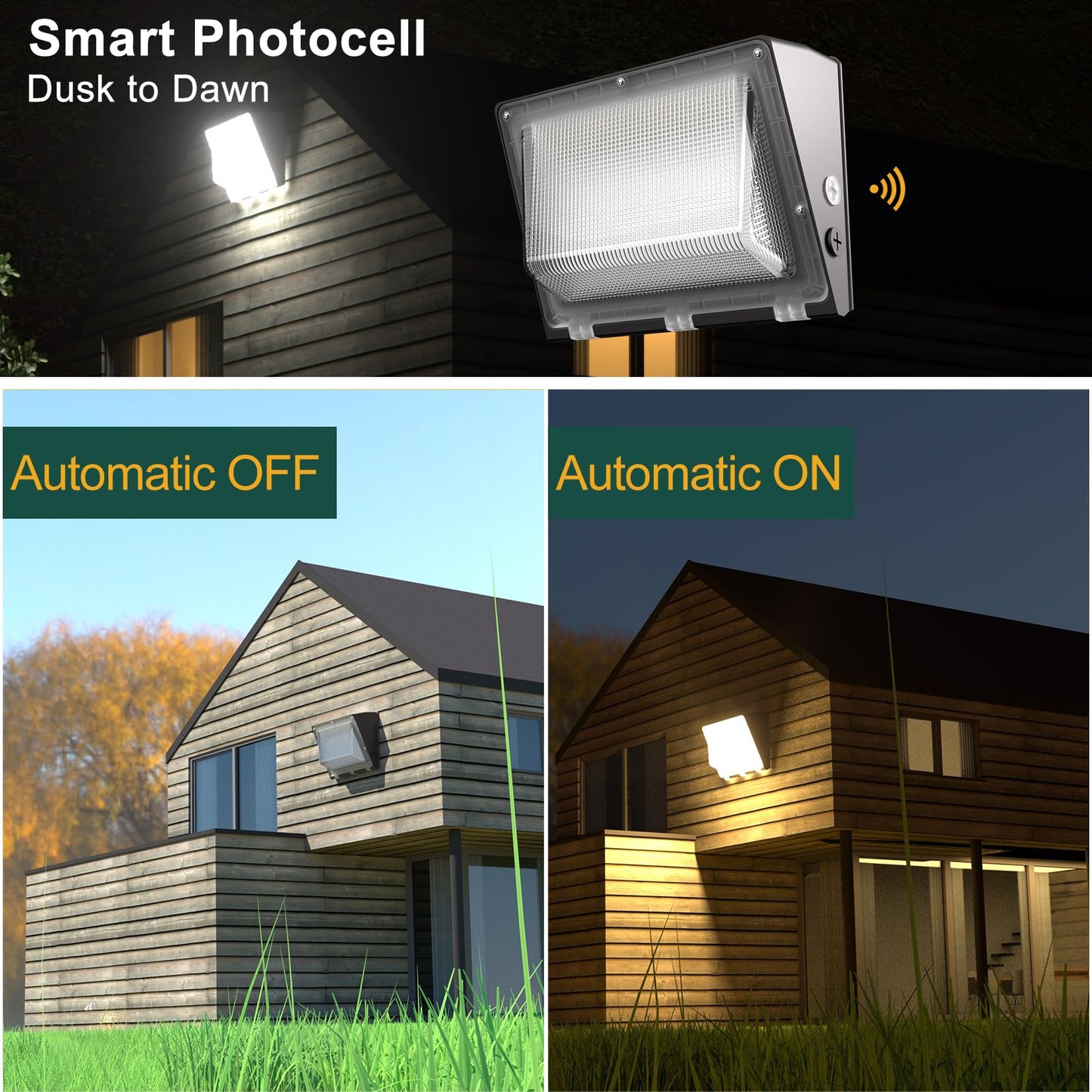 Acohook 6Pack 150W Led Wall Pack Lights  100-277V Dusk To Dawn With Photocell  22500Lm 5000K Daylight Ip65 Waterproof Outdoor Security Lighting  Energy Saving  Etl | 5-Year Warranty(Height:10~20Ft)