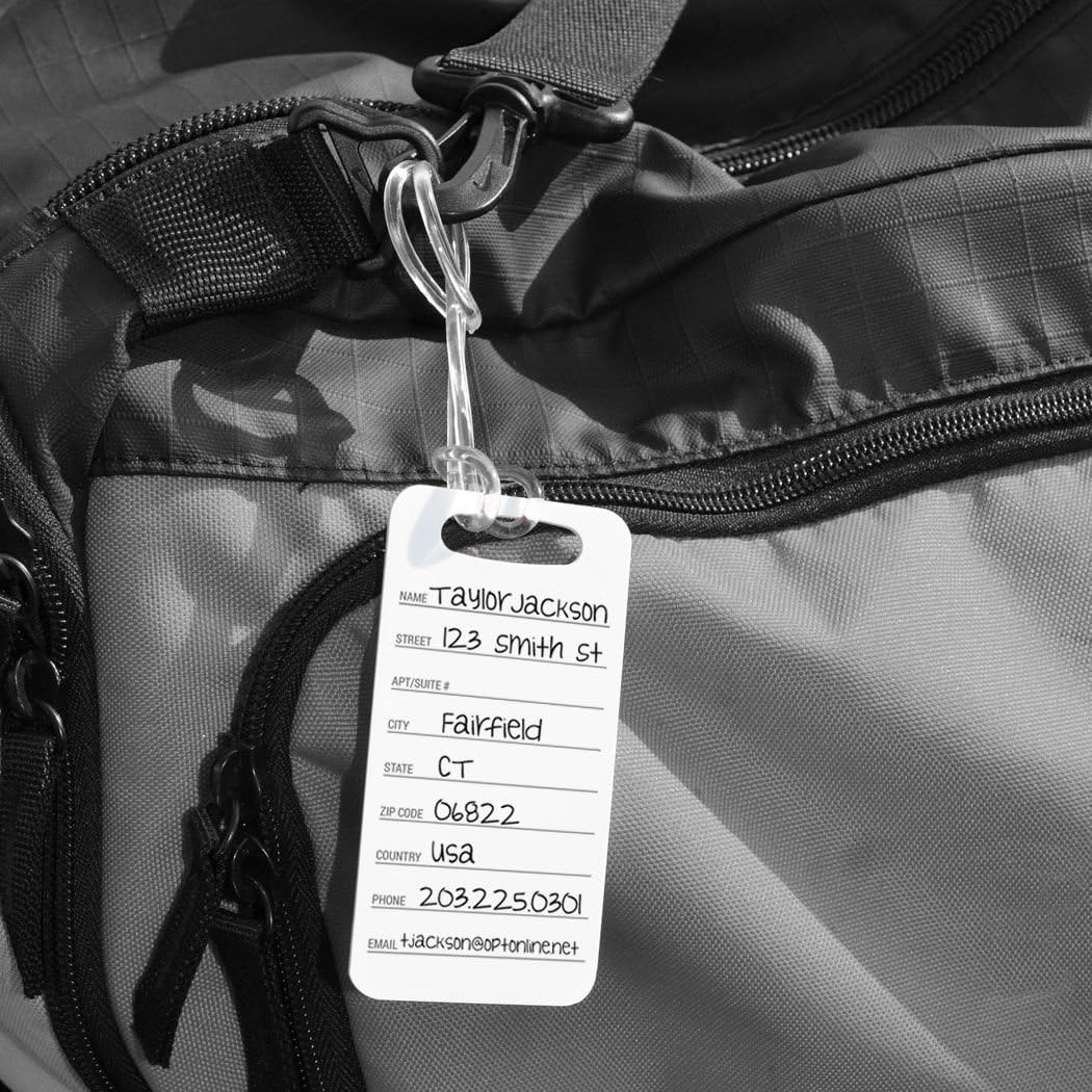 ChalkTalkSPORTS Golf Luggage & Bag Tag | Personalized Crossed Golf Clubs | Standard Lines on Back | Small | Red/Black