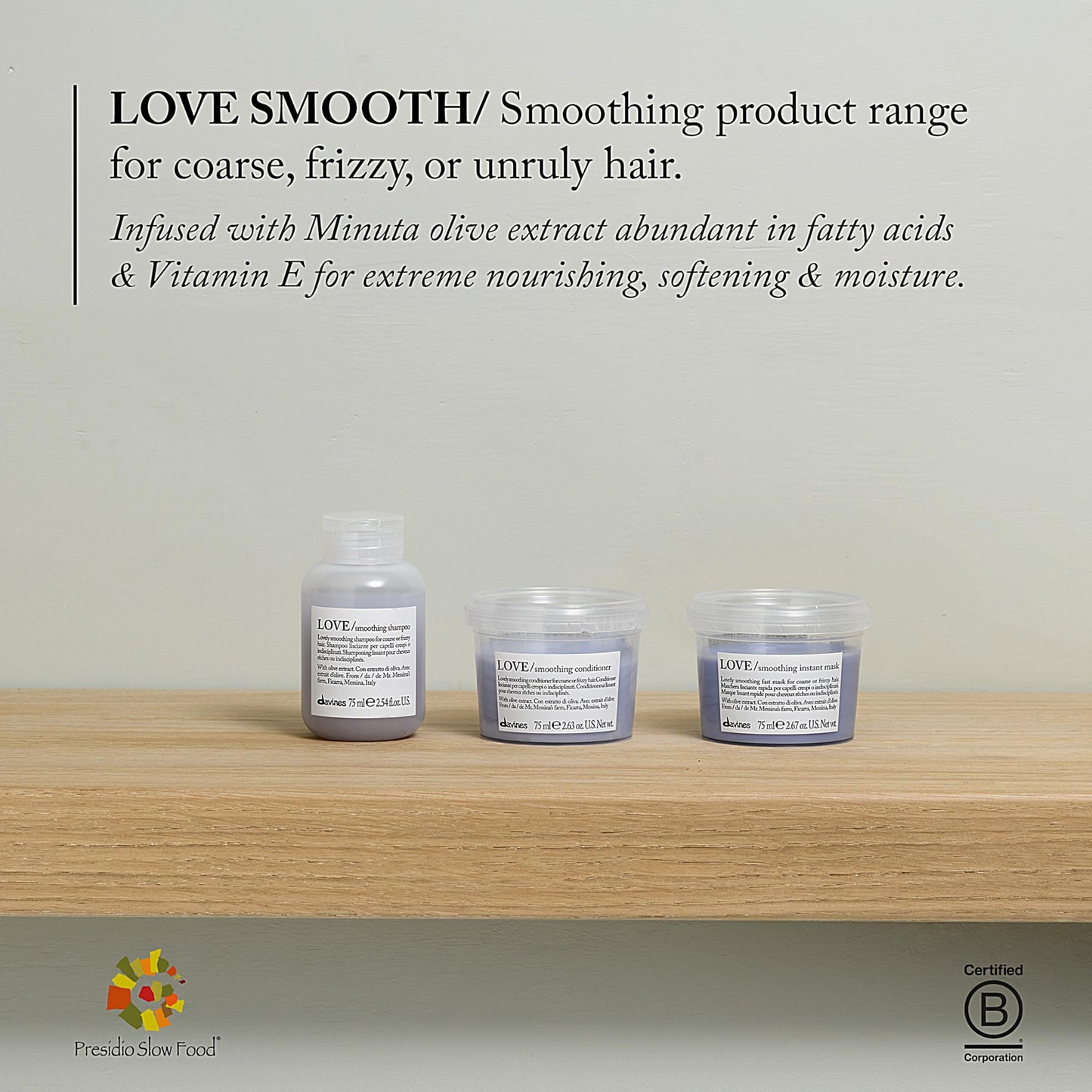 Davines LOVE Smoothing Conditioner, 2.63 fl. oz.