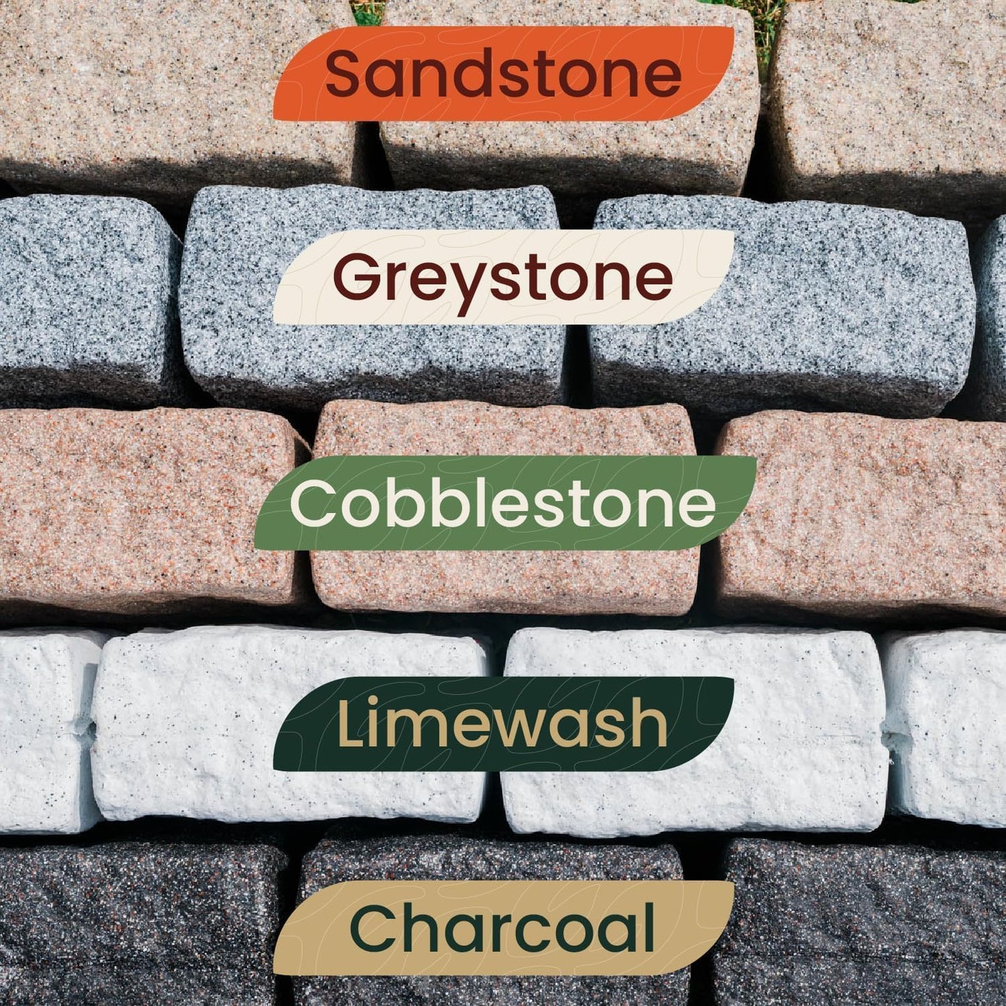 Beuta Landscape Edging | Garden Edging Border | Faux Stone Blocks for Lawn Edging, Flower Beds & Yard Edging – 40 Pack | Each Section Has 6 Blocks 48" L x 4" W x 6.5" H | 80 Spikes | Greystone