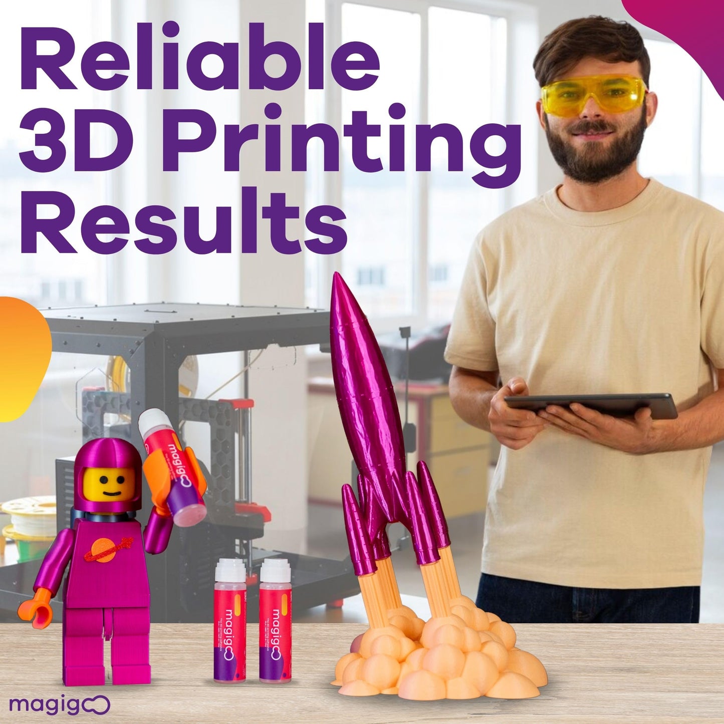 Magigoo - MO2016 All-in-One 3D Printer Adhesive Glue - ABS, PLA, PETG, HIPS, and TPU Flex Filament on Glass, Flex Plate, PEI, Buildtak, Kapton - 3D Printing Accessories, Supplies, and Materials (50mL)
