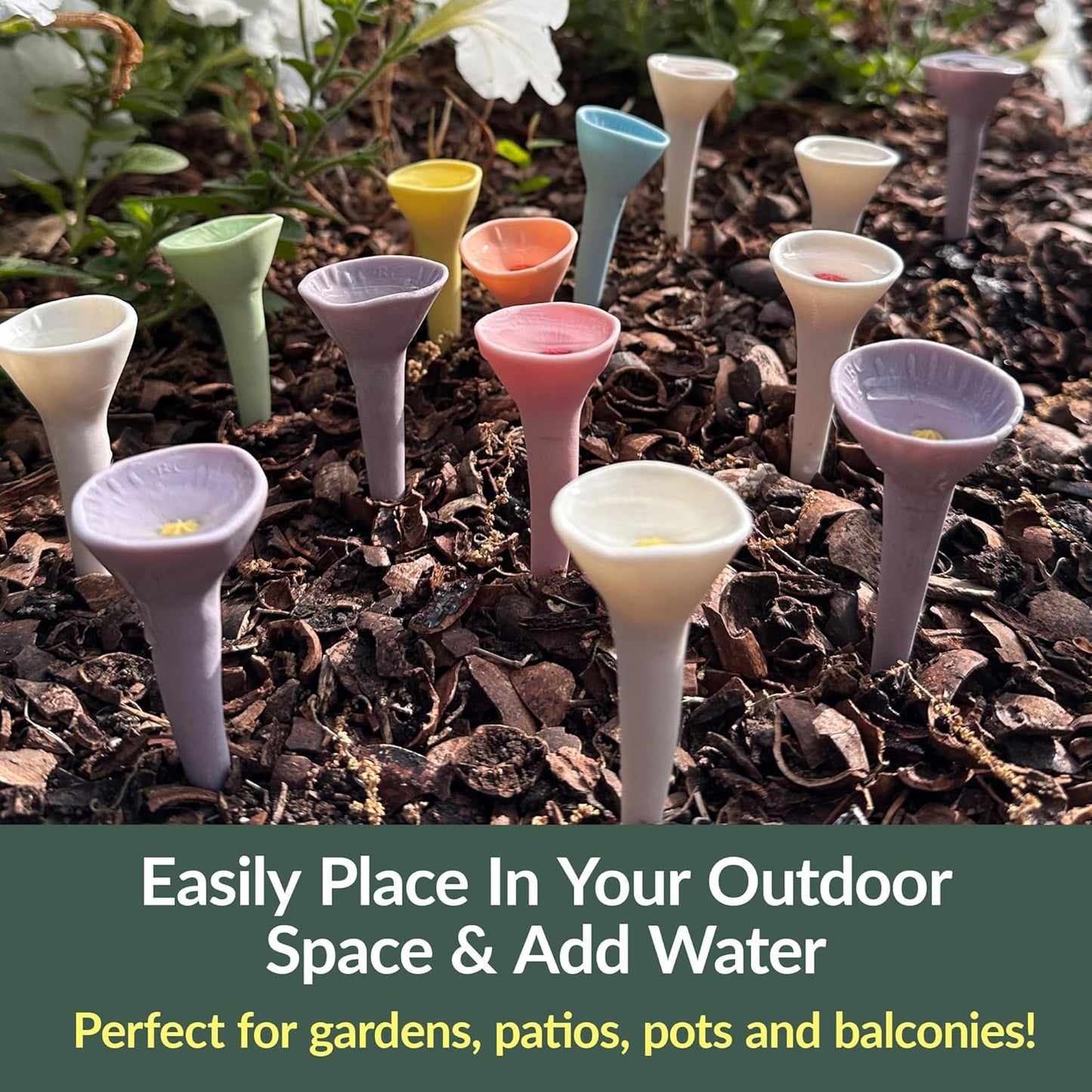 5 Pack, Bee Watering Station, 100% Handmade Porcelain, Bee and Butterfly Feeder for Garden, Outdoor Feeder for Thirsty Pollinators, 0 Plastic, Bee Attracting Glaze (5, Butterfly Special Red)