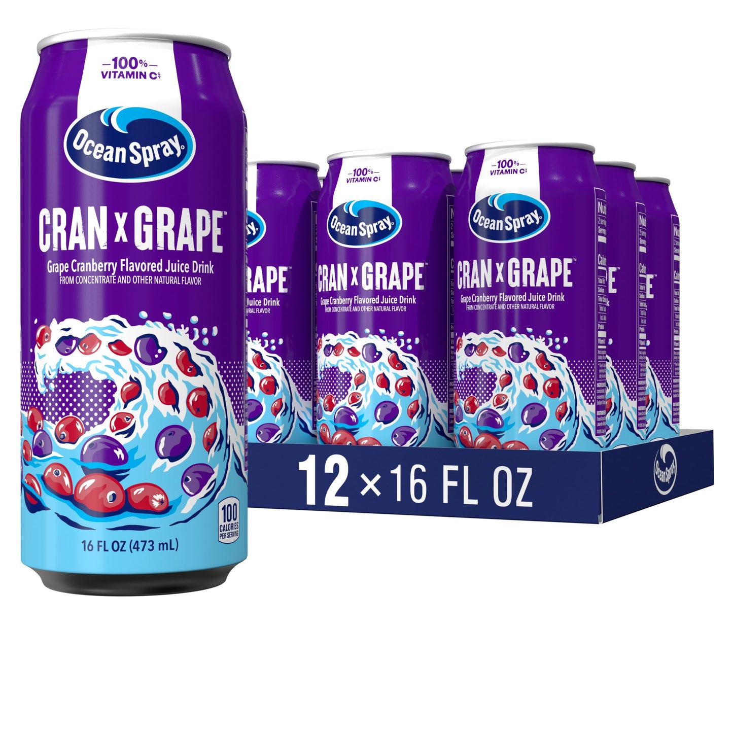 Ocean Spray Cran-G Cranberry G Juice Drink  16oz can (12 Pack)