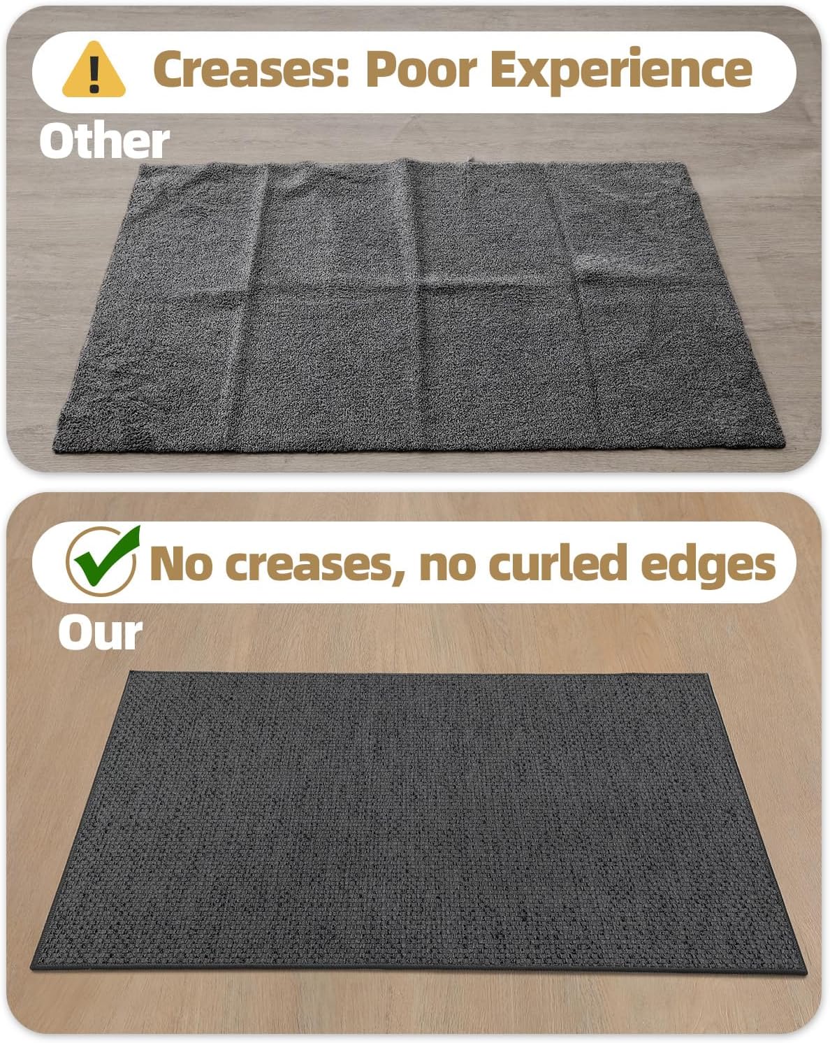Color&Geometry Front Door Mat Indoor 17"x29", Rugs for Entryway, Non Slip Washable Low-Profile Inside, Entry Mat Entry Rug Door Mat Indoor Entrance, Grey (Rolled-up NO Creases)