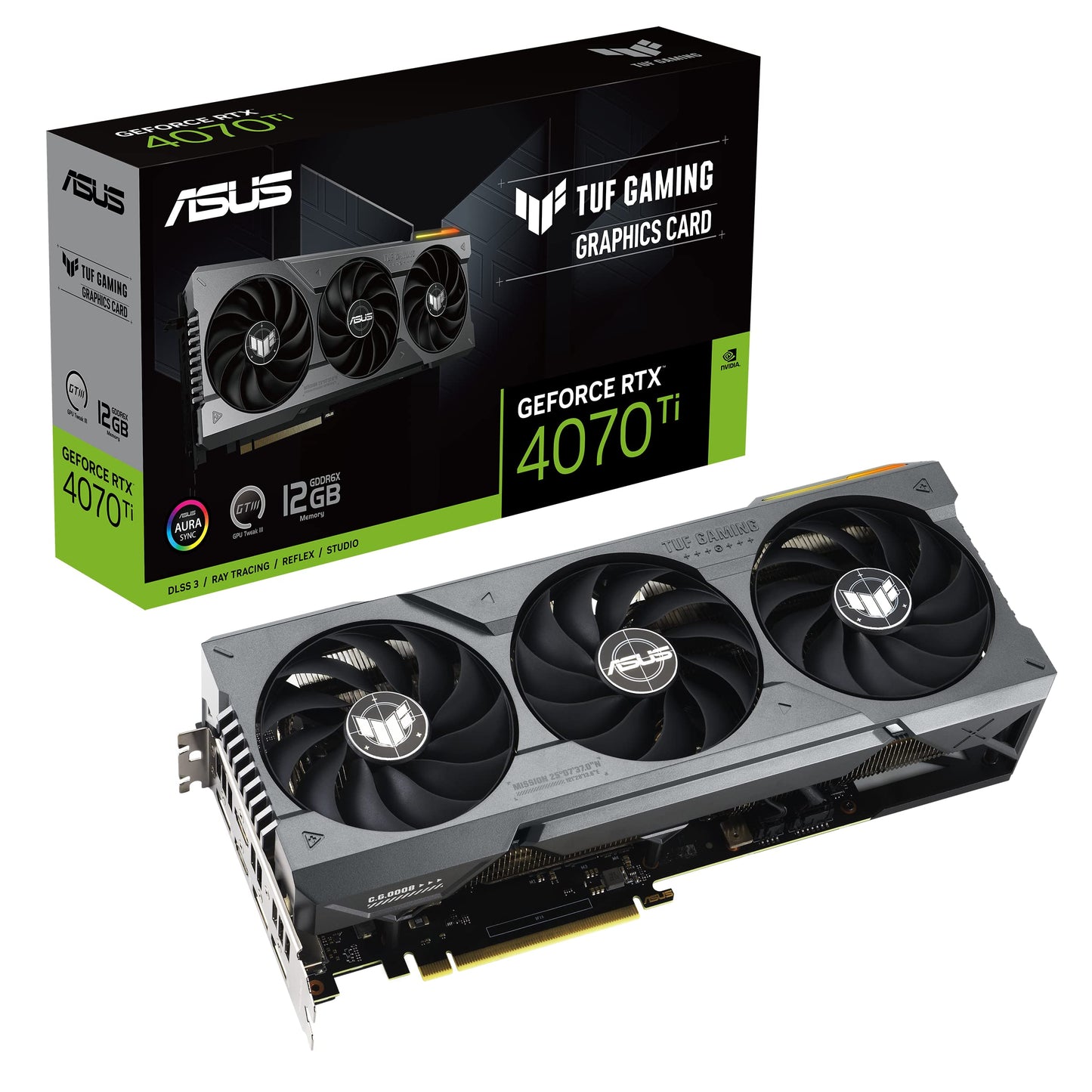Asus Tuf Gaming Nvidia Geforce Rtx 4070 Ti Gaming Graphics Card (Pcie 4.0, 12Gb Gddr6X, Hdmi 2.1A, Displayport 1.4A)