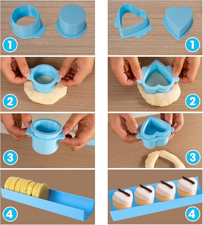 Cake Pop Mold Maker Cutter Set - Include 2 Inch Circle Pusher & 9 Inch Tray & silicone knife, Baking Kit for Home, Birthdays, Weddings (Blue)