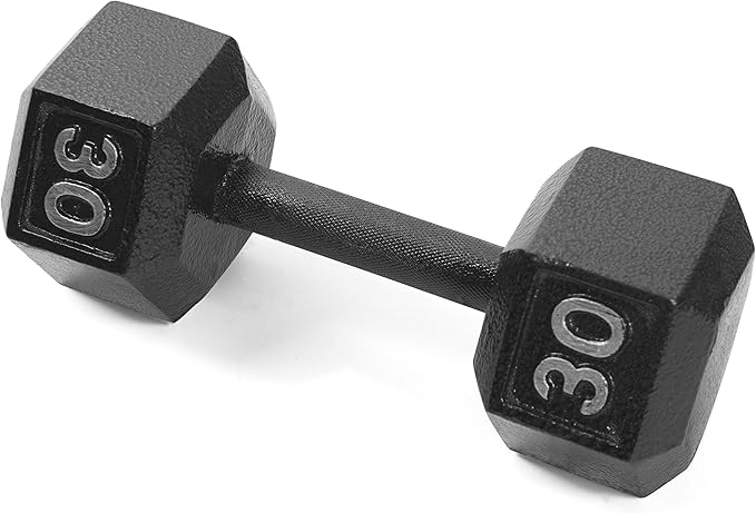 Cap Barbell Black Cast Iron Hex Dumbbell | 5-120 LBs | Single or Pair