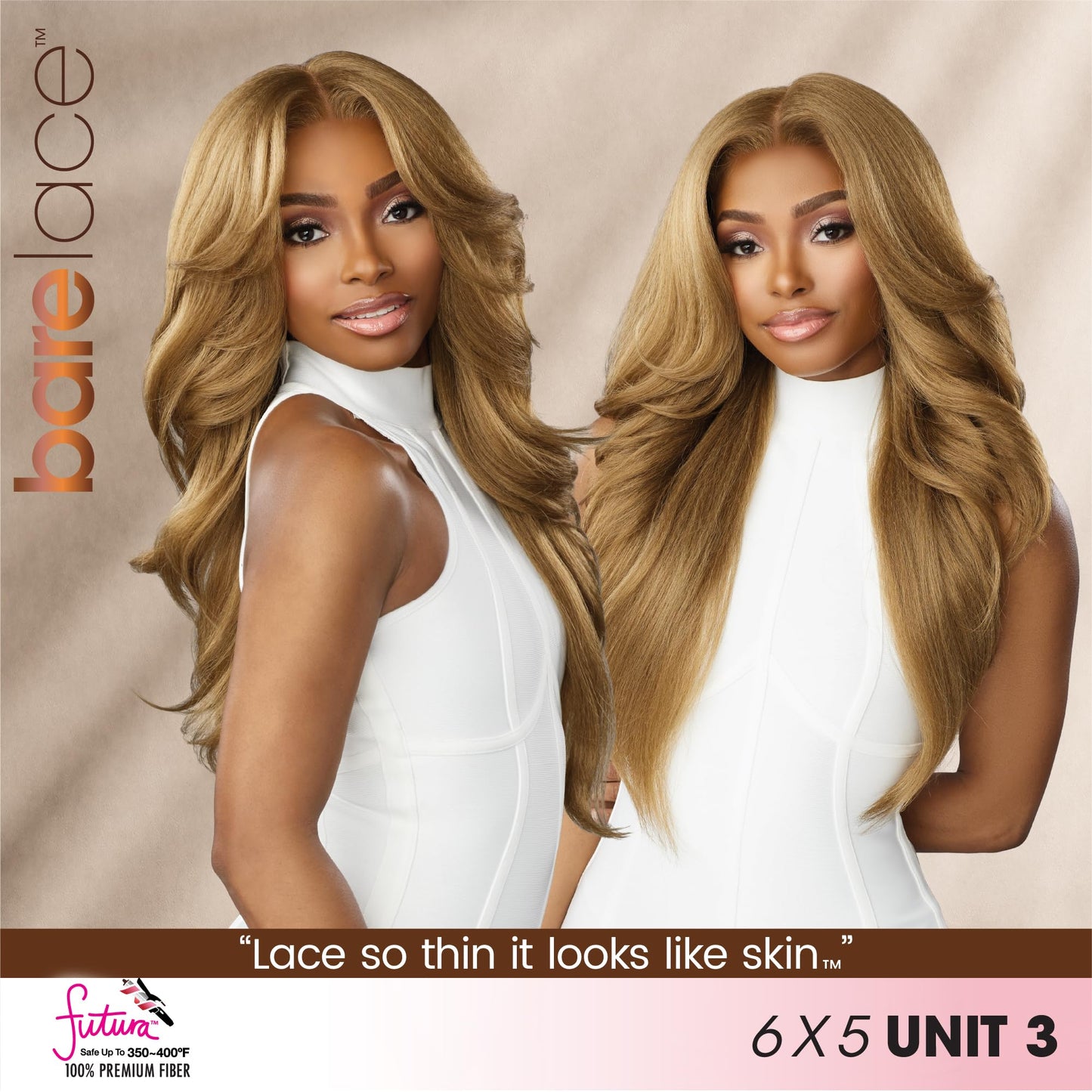 Sensationnel Bare Lace 6X5 Lacewig - Unit 3 Lacefrontal Glueless Synthetic 180 Degree Preplucked Hairline (1 JETBLACK)