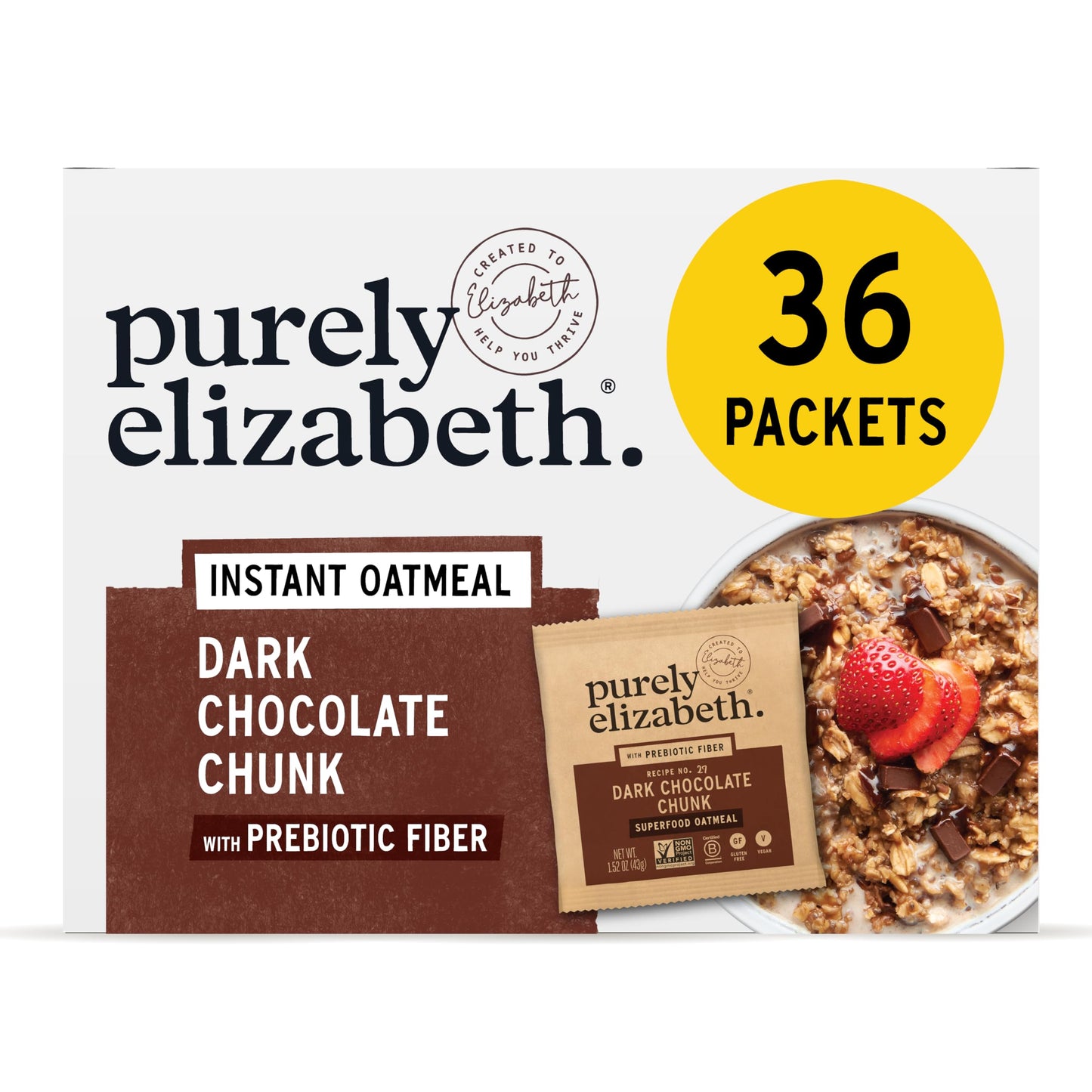 Purely Elizabeth Classic Cinnamon Superfood Oatmeal, with Prebiotic Fiber, Gluten Free & Non-GMO, 9.12 Oz (Pack of 6) (6 Pack, D