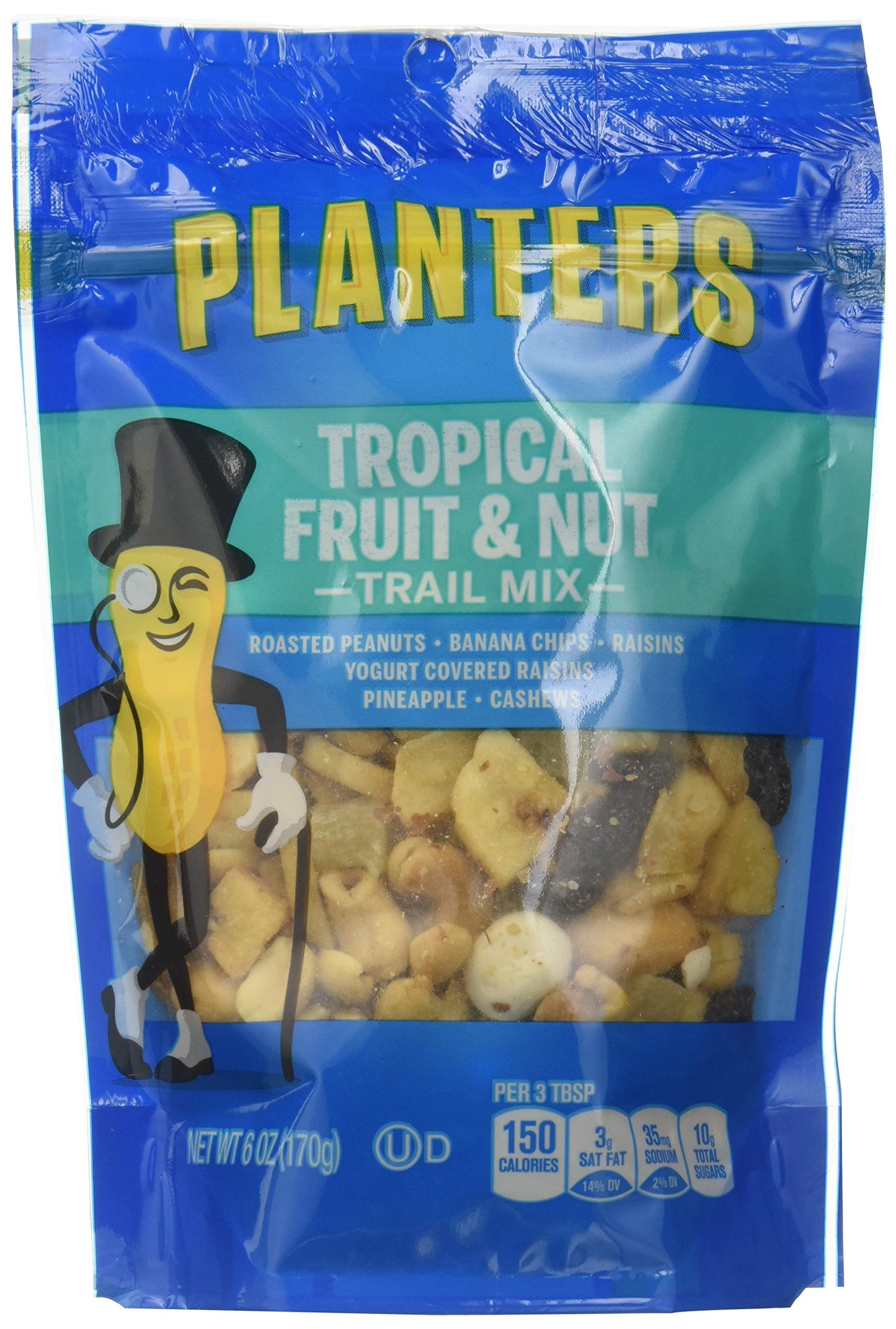 Planters Tropical Fruit & Nuts Trail Mix, 6 Ounce (Pack of 12), Assorted