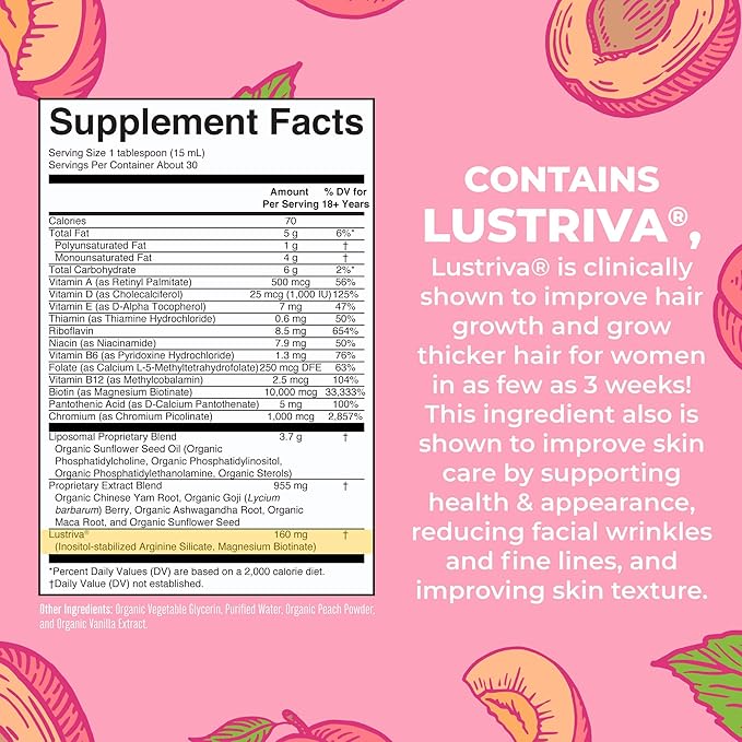 MaryRuth Organics Women's MultivitaminLustriva Hair Growth, Menopause Support, & Daily Liquid Multimineral, 3-Pack Bundle for Hair Support, Skin Health, Immune Support, Gut Health, and Sleep Support