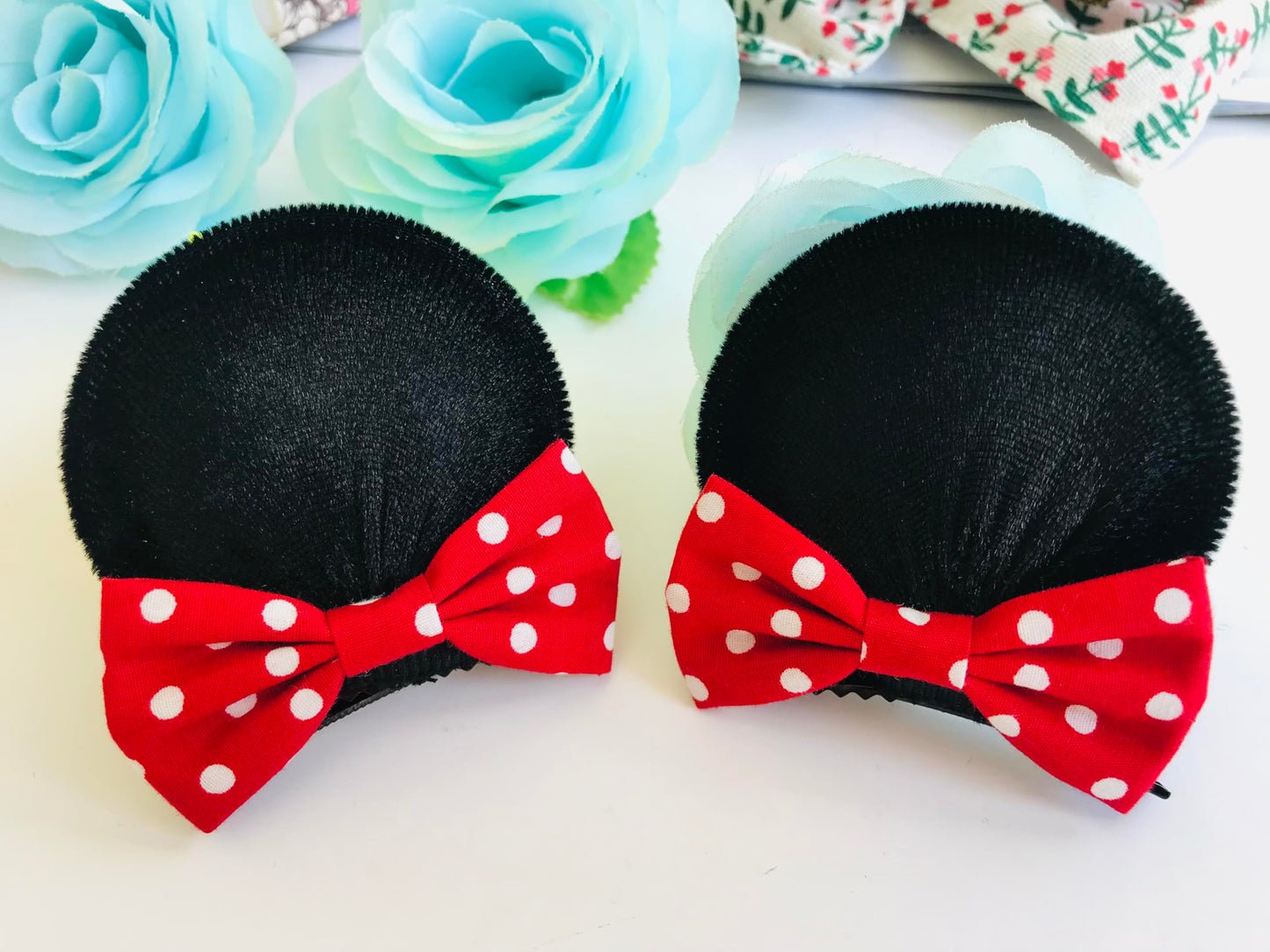 Red Polka Dot Bow Clips for Baby Girls Toddlers Hair Clips Costume Accessory: M3 (MC Clip-L)
