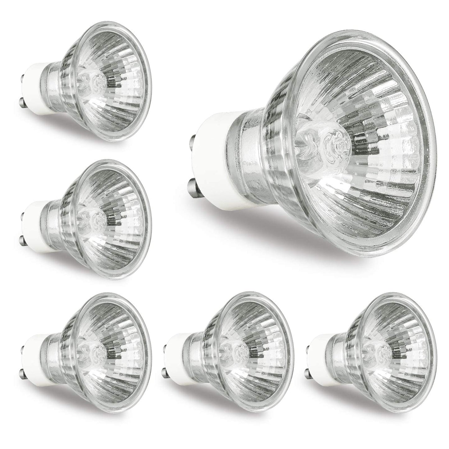 GODONLIF GU10 Bulb 120V 50W Light Bulbs for Candle Warmer Lamp, GU10+C, MR16 with Glass Cover, 2700K Warm White, Dimmable, Pack of 6