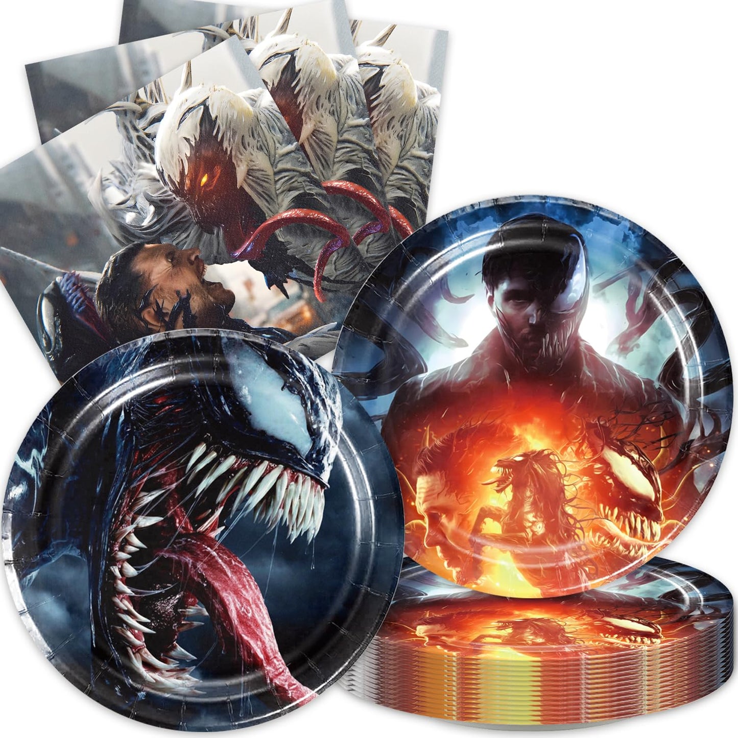 40Pack Venom Party Supplies include 20 plates, 20 napkins for The Ven-ombirthday party decoration