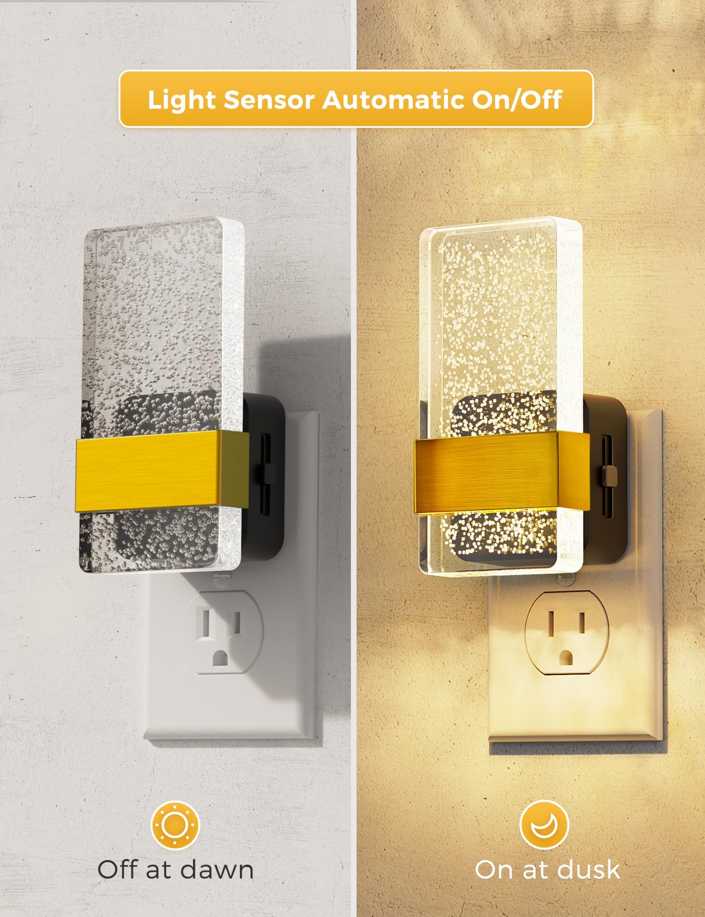 L Lohas Led Night Light  Bathroom Night Lights Plug Into Wall With Dusk-To-Dawn Sensor  0-100Lm Dimmable Nightlight  Wall Sconce-Style Design Nightlights For Hallway Stairway Gift  1 Pack