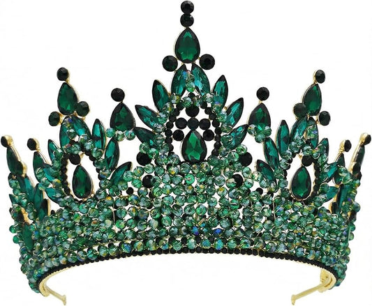 Large Tiaras and Crowns for Women Crystal Tall Pageant Crowns Rhinestone Royal Queen Headband Princess Quinceanera Headpie...