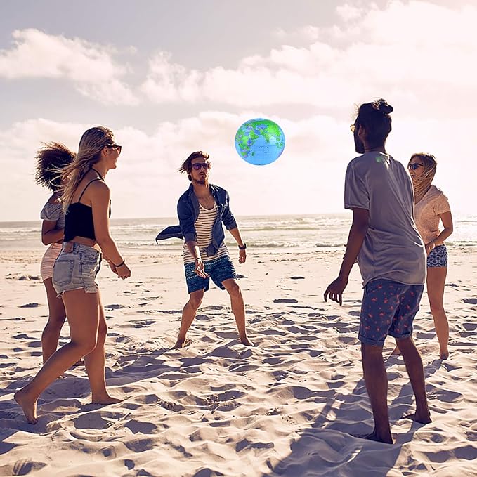 Coopay 24 Pack Inflatable Globe PVC World Globe Inflatable Earth Beach Ball Swimming Pool Ball Birthday Beach Party Decoration Summer Water Games Gifts for Beach Playing or Teaching