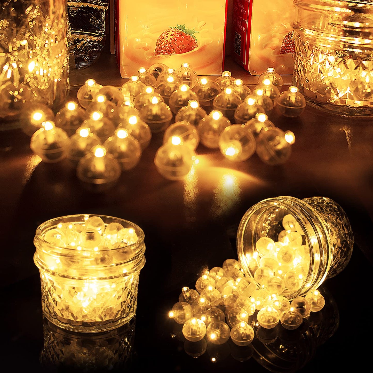 Aogist LED Balloon Lights, Warm White, 100 PCS, Waterproof Mini Lights for Parties, Weddings, Festivals, Christmas Decorations