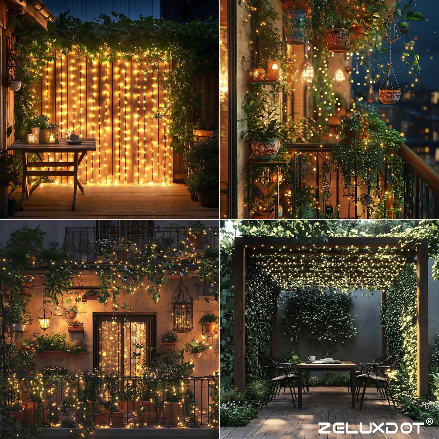 Zeluxdot Fairy Lights, 400Ft Waterproof String Lights, 1200 Leds, Warm White Copper Wire For Indoor/Outdoor Decor