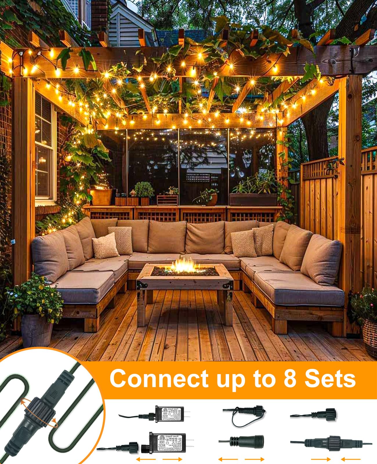 Xmasbokeh 40Ft 120 Led Christmas Lights Outdoor  Warm White Christmas String Lights With 8 Modes & Waterproof  Connectable Plug In Christmas Tree Lights For Indoor Bedroom Yard Holiday Decorations