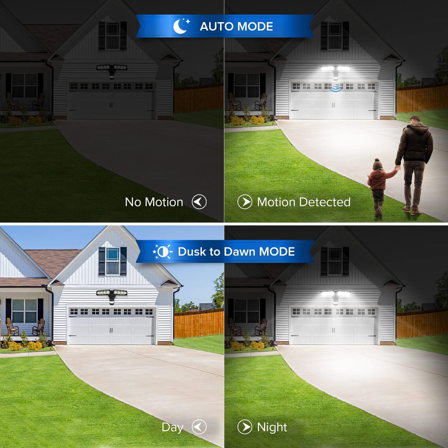 SANSI LED Motion Sensor Outdoor Light, 36W 3600LM, Dusk to Dawn, IP65, Black, Model C2440-JW, 50,000 Hrs Lifes