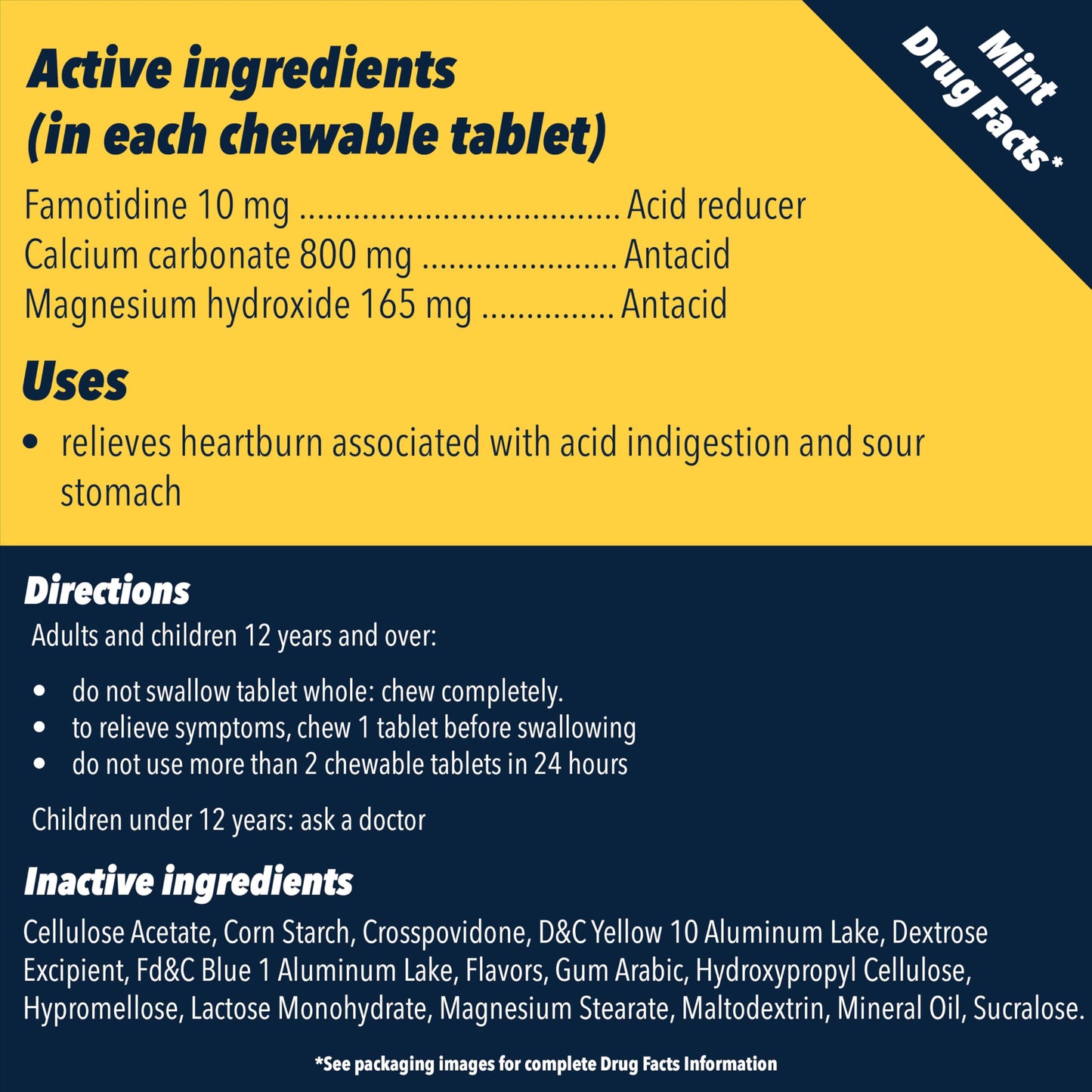 Pepcid Complete Acid Reducer + Antacid Chewable Tablets, Cool Mint Flavor, 50 count by Pepcid Complete (pack of 1)