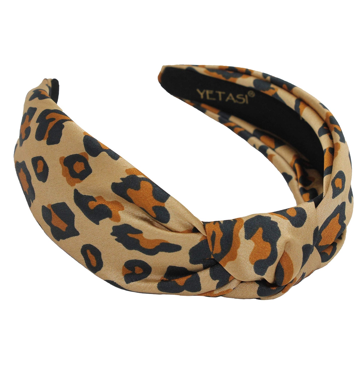 YETASI Brown Satin Cheetah Knotted Headband for Women is Classy. Head bands for Women 's Hair Designer Headbands for Women are C