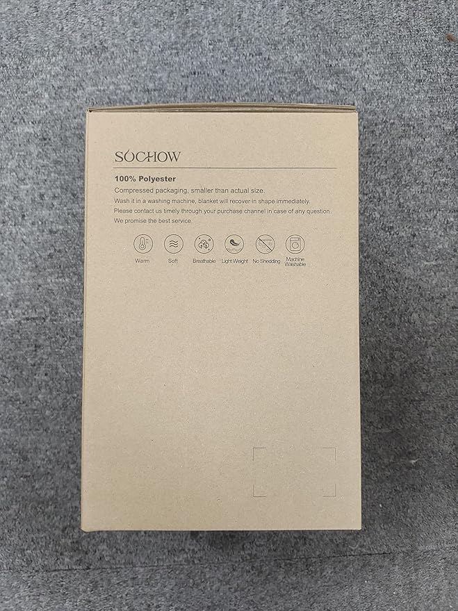 SOCHOW Waffle Sherpa Fleece Throw Blanket, Super Soft Fuzzy Warm, Lightweight Fluffy Reversible Plush Blanket for Bed Sofa Couch, 50 x 60 Inches Brown