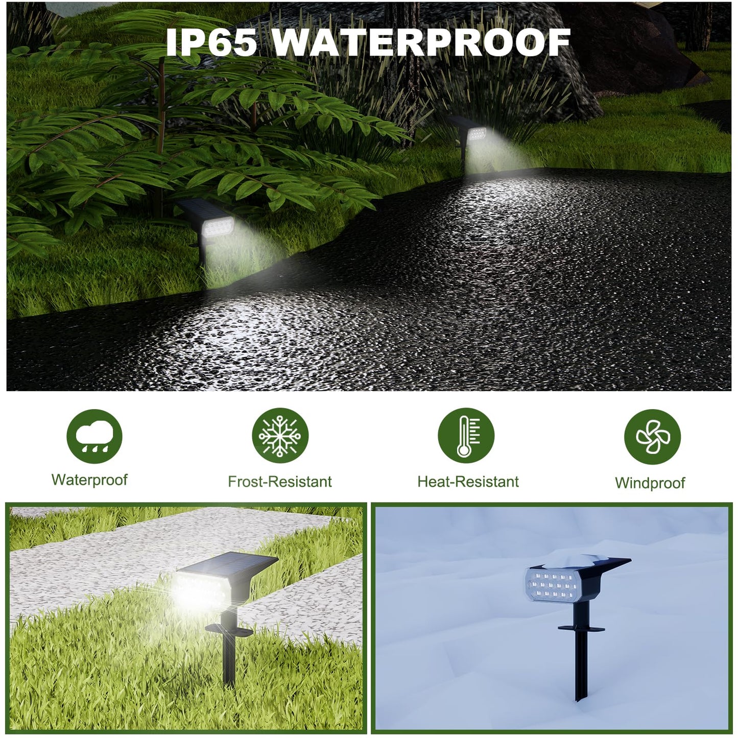 Aidroit Solar Spot Lights Outdoor Waterproof Ip65  3 Lighting Modes Solar Outdoor Lights For Garden Yard Outside Landscape  4 Pack