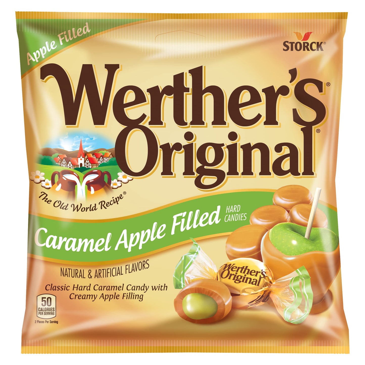 Werthers Original Hard Apple Filled Caramel Candy, 5.5 Oz Bags (Pack of 12)
