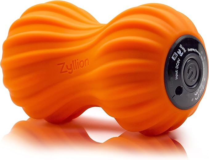 Zyllion Vibrating Peanut Massage Ball with 4 Modes - Cordless Rechargeable Electric Deep Tissue Massager Roller for Muscle...