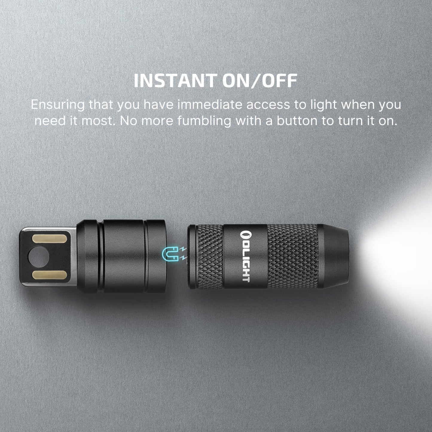 OLIGHT IMINI 2 EDC Rechargeable Keychain Flashlight 50 Lumens 2 Pack Black Aluminum