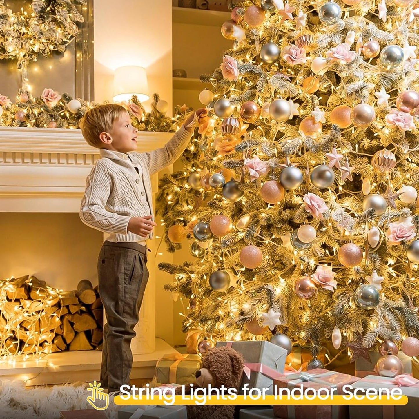 2 Pack Christmas String Lights Battery Operated With Timer  33Ft 100 Led Waterproof Twinkle Lights  8 Modes Fairy Light For Indoor And Outdoor Bedroom Garland Tree Christmas Decorations (Warm White)