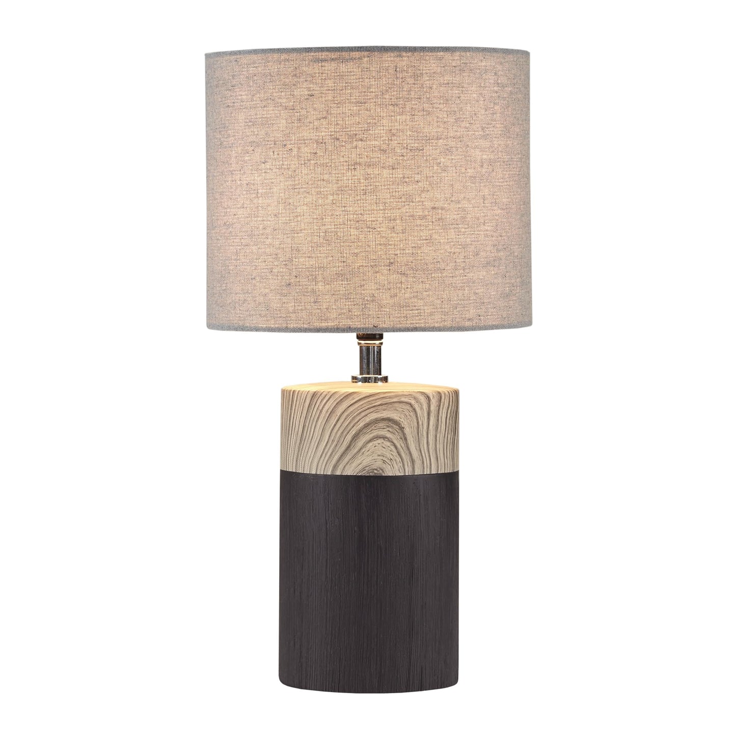 510 Design Nicolo Table Lamp, 2-Tone Ceramic & Woodgrain, 17.35 H, Grey, Nightstand/Desk Lamp, Model 5Ds153-0037