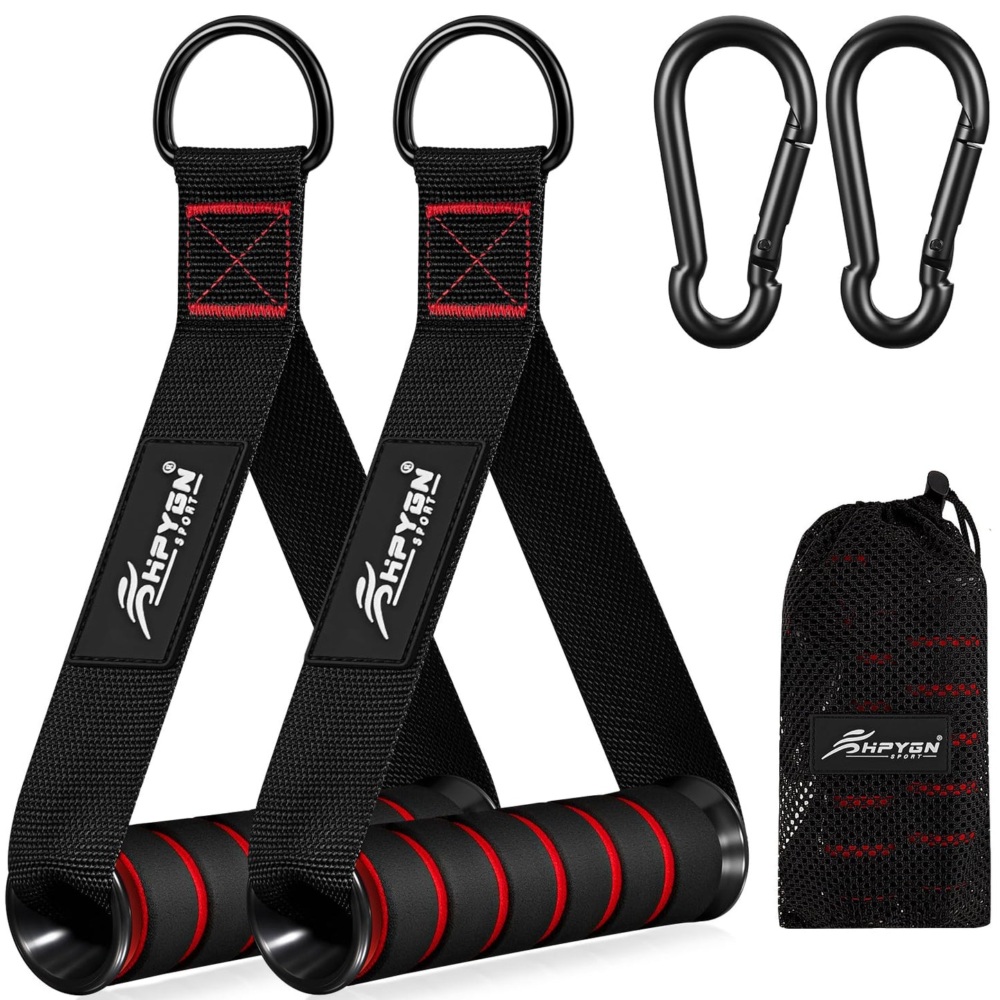 HPYGN Exercise Handles, Replacement Fitness Equipment for Pilates,Yoga,Strength Trainer, Heavy Duty Comfortable Cable Handle Compatible With High Bearing Capacity Pulley Handles, Pull Down Home Gym