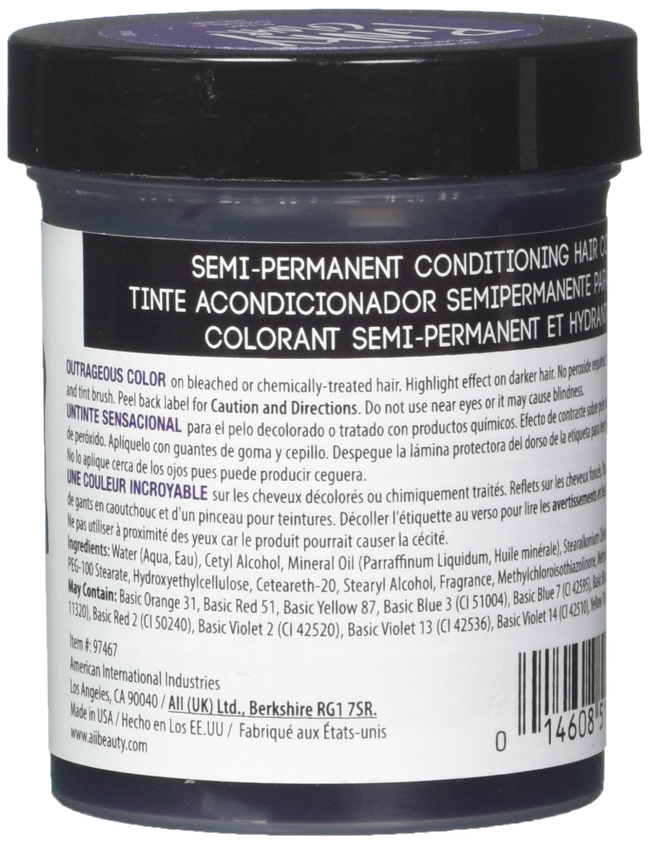Jerome Russell Punky Colour Semi-Permanent Conditioning Hair Color, Plum 3.5 oz (Pack of 3)